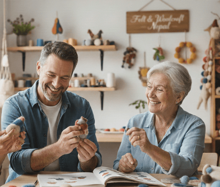 Artisan crafting felt products