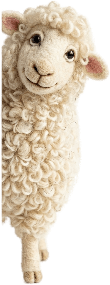 Handcrafted wool felt sheep