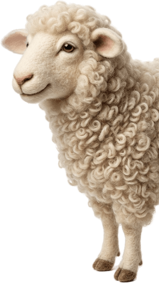 Handcrafted wool felt sheep