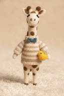 Standing giraffewith bow