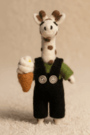 Black Standing giraffe with icecream