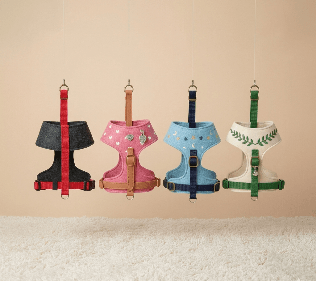 Embroidered Felt Dog Harness - Soft & Stylish Comfort Vest - Handmade Felt Product from Nepal