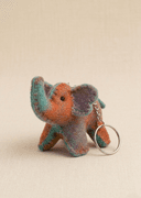 blue tie-dye keyring elephant