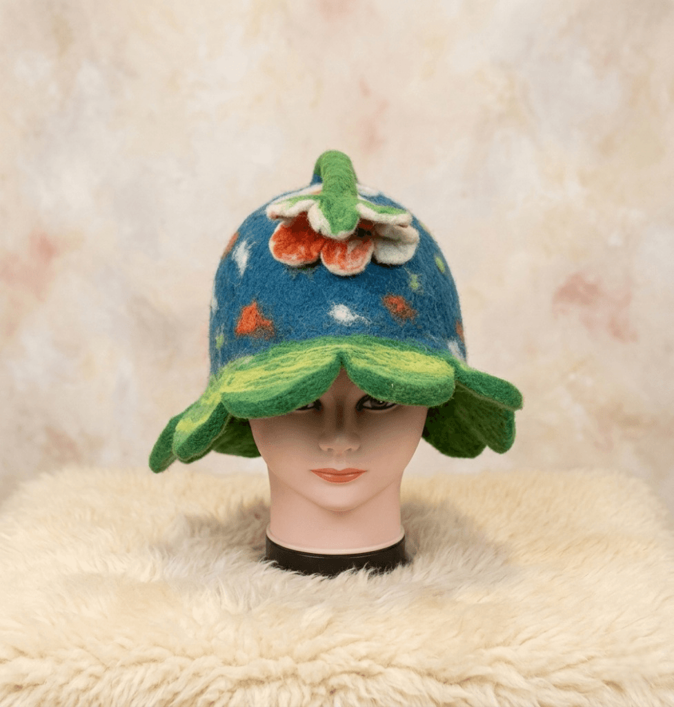 Meadow Bloom Flower Hat - Handmade Felt Product from Nepal