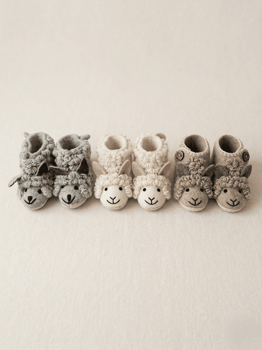 lamb Boots - Handmade Felt Product from Nepal