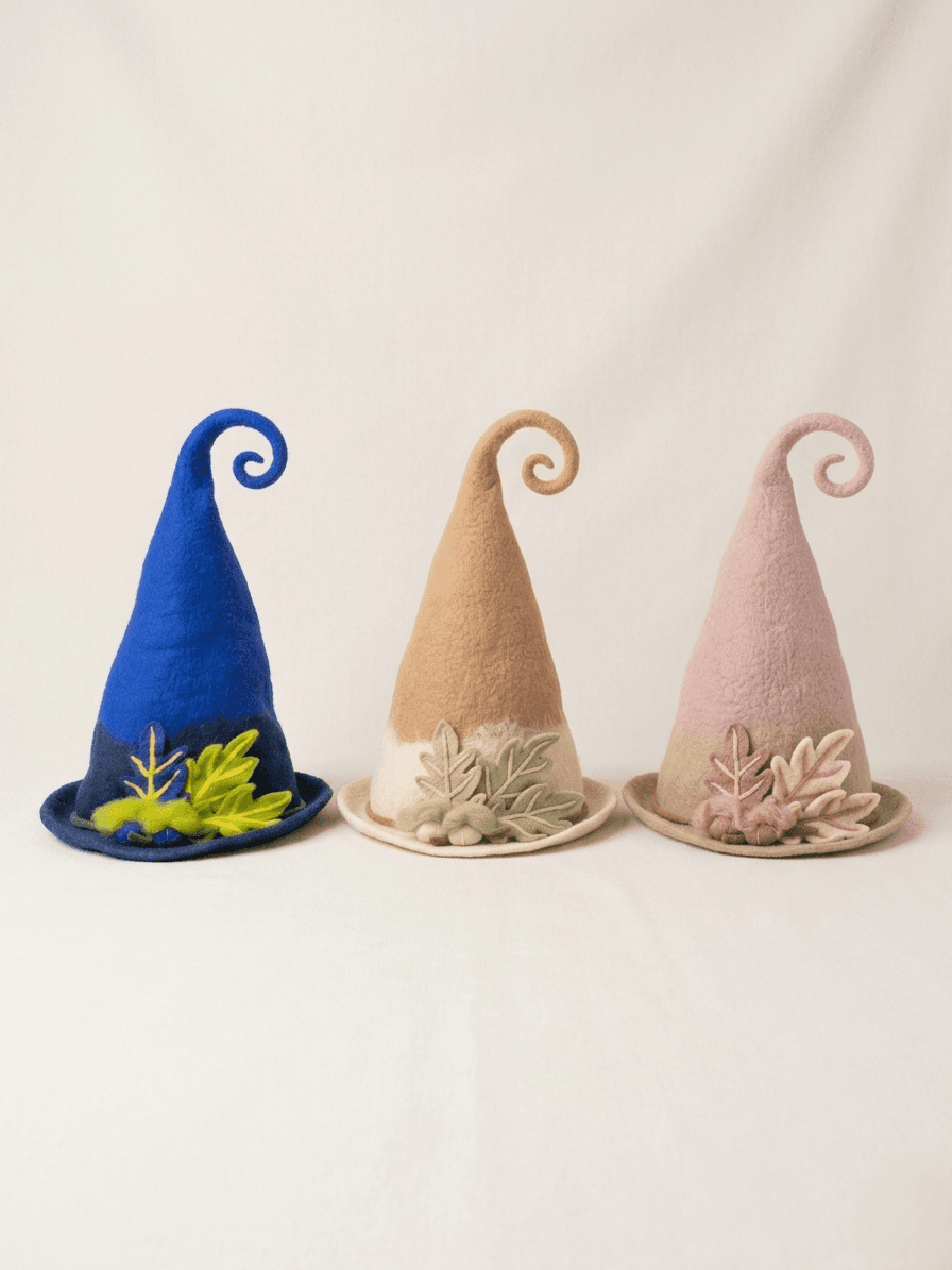 Hand-Felted "Ombre Forest" Whimsical Tapered Hat - Handmade Felt Product from Nepal