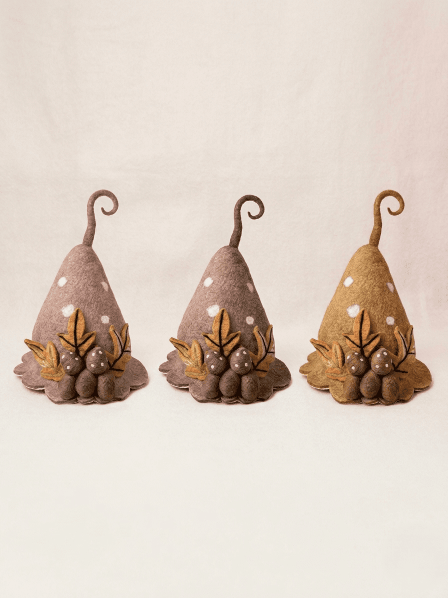 The Spotted Acorn Hat - Handmade Felt Product from Nepal