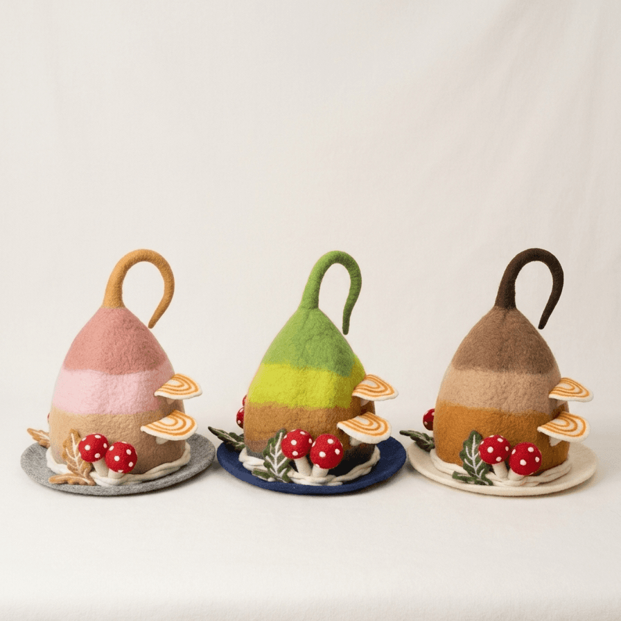 The Sprouting Forest Hat - Handmade Felt Product from Nepal
