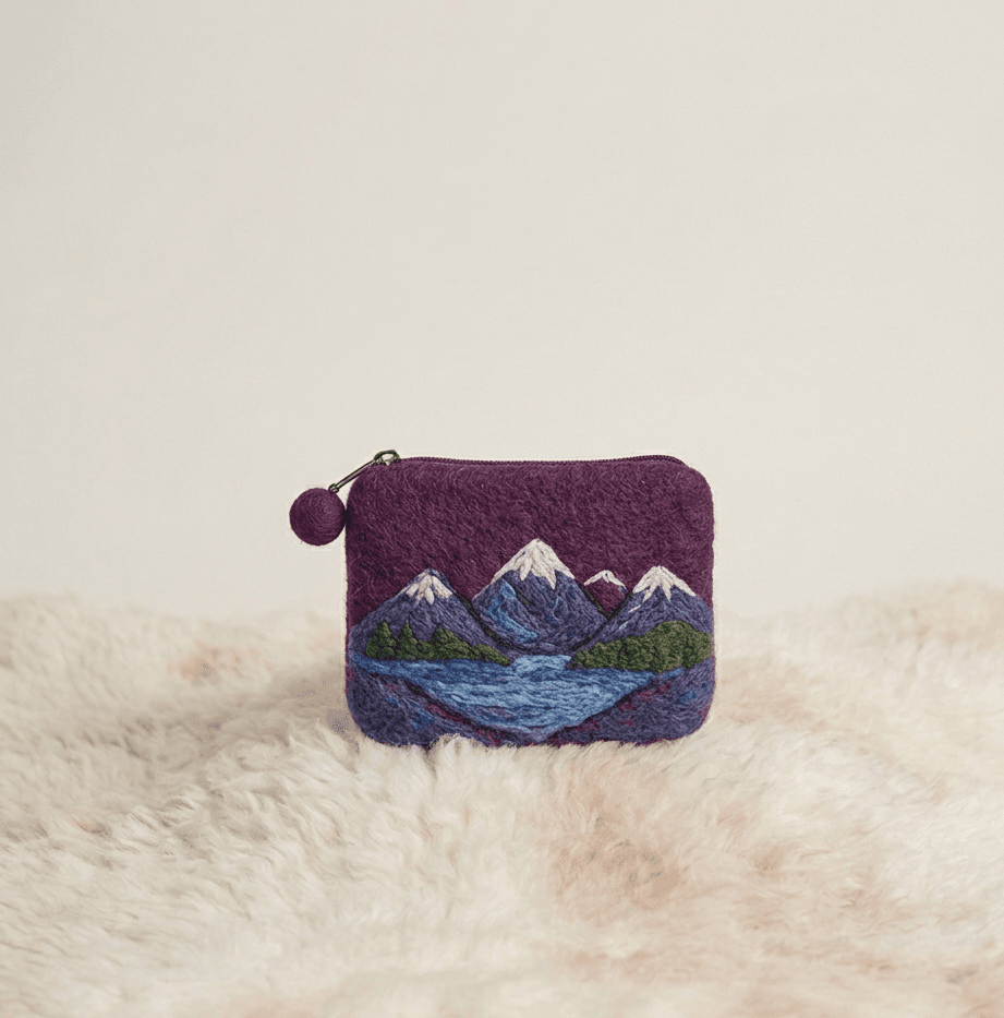 The Alpine Peak Pouch - Handmade Felt Product from Nepal
