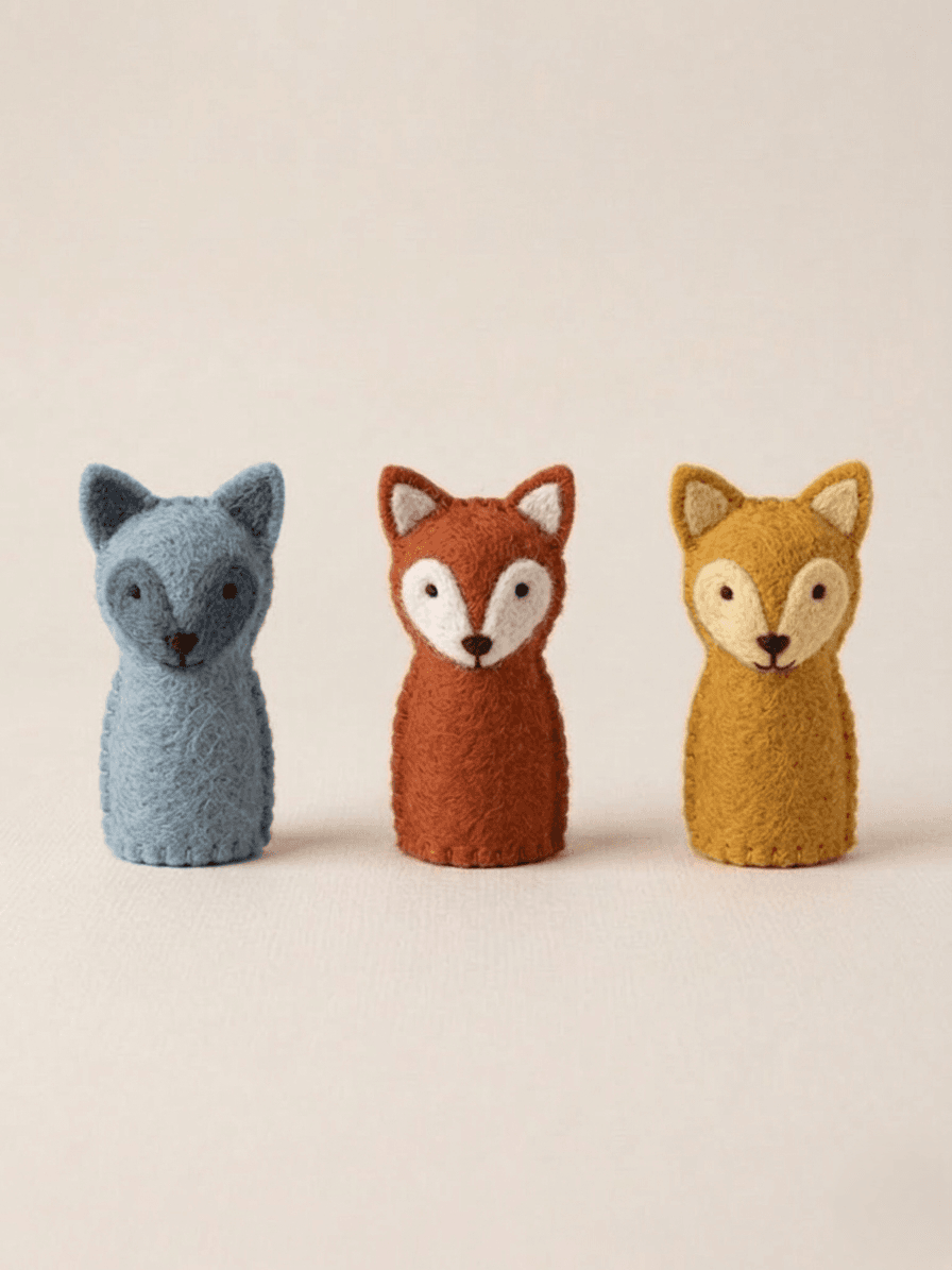 The Clever Fox Figure Puppet - Handmade Felt Product from Nepal