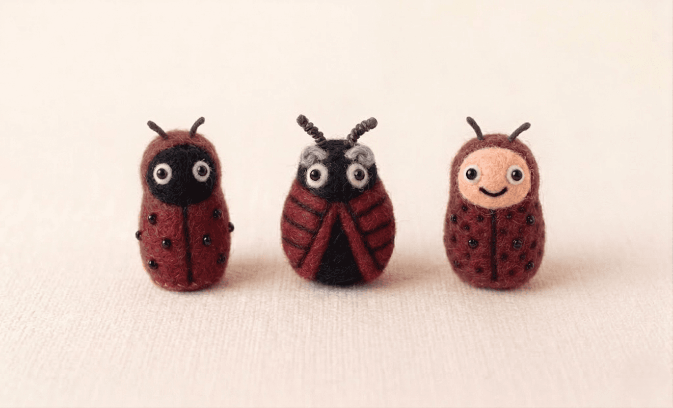The Lucky Bug Figurine - Handmade Felt Product from Nepal