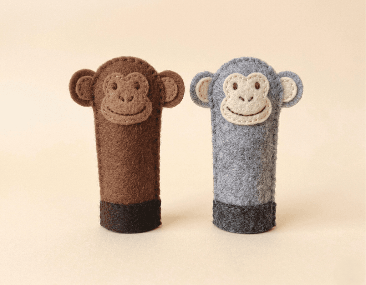 The Mischievous Monkey Puppet - Handmade Felt Product from Nepal