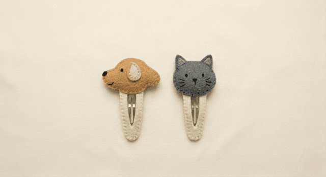 Felt Animal Hair Clips