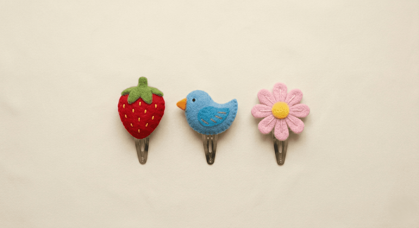 Felt hair clip - Handmade Felt Product from Nepal