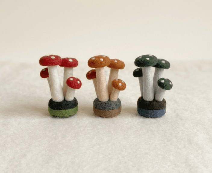 Mushroom Cluster - Handmade Felt Product from Nepal