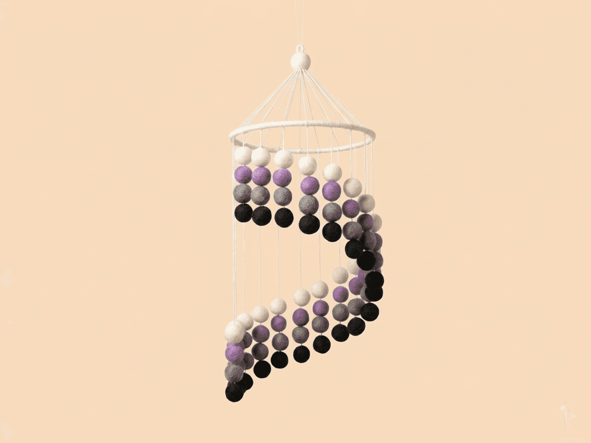 Spiral Felt Ball Mobile - Handmade Felt Product from Nepal