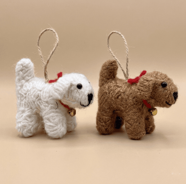 Curly Wool Puppy Ornament