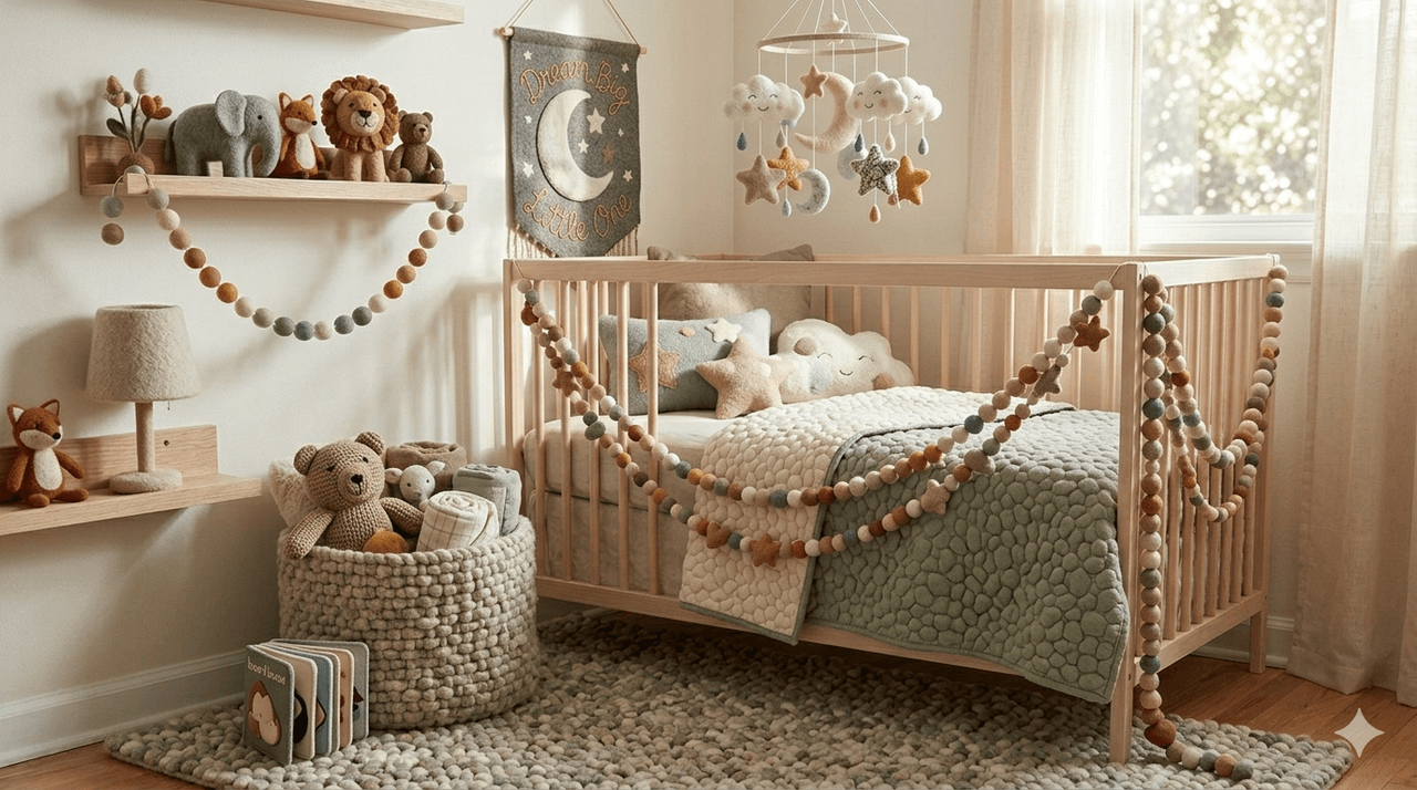 Cozy Up Your Nursery: 6 Best Aesthetic & Soft Felt Decor Ideas - Felt and Wool Craft Blog