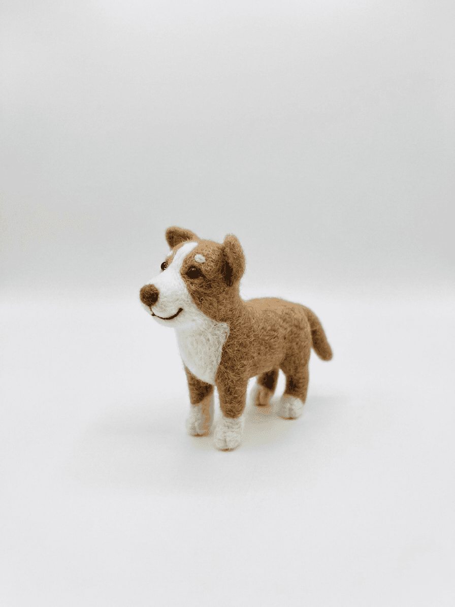 Felted Standing Puppy - Handmade Felt Product from Nepal