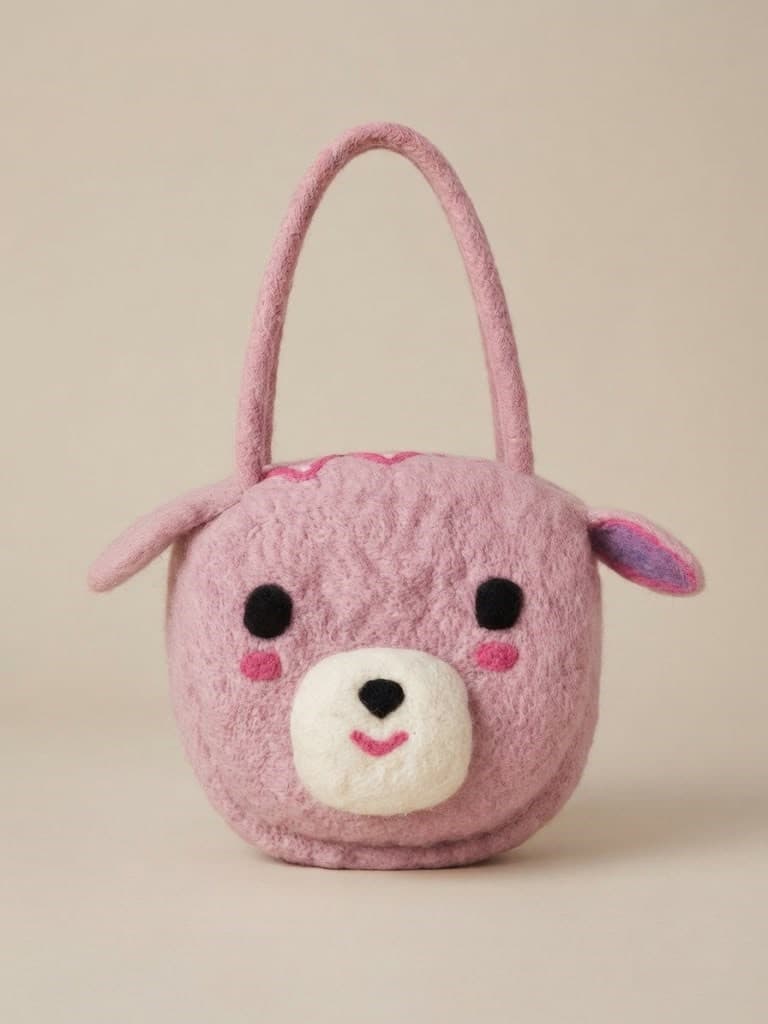 Felt Animal Character Kids Purse - Handmade Felt Product from Nepal