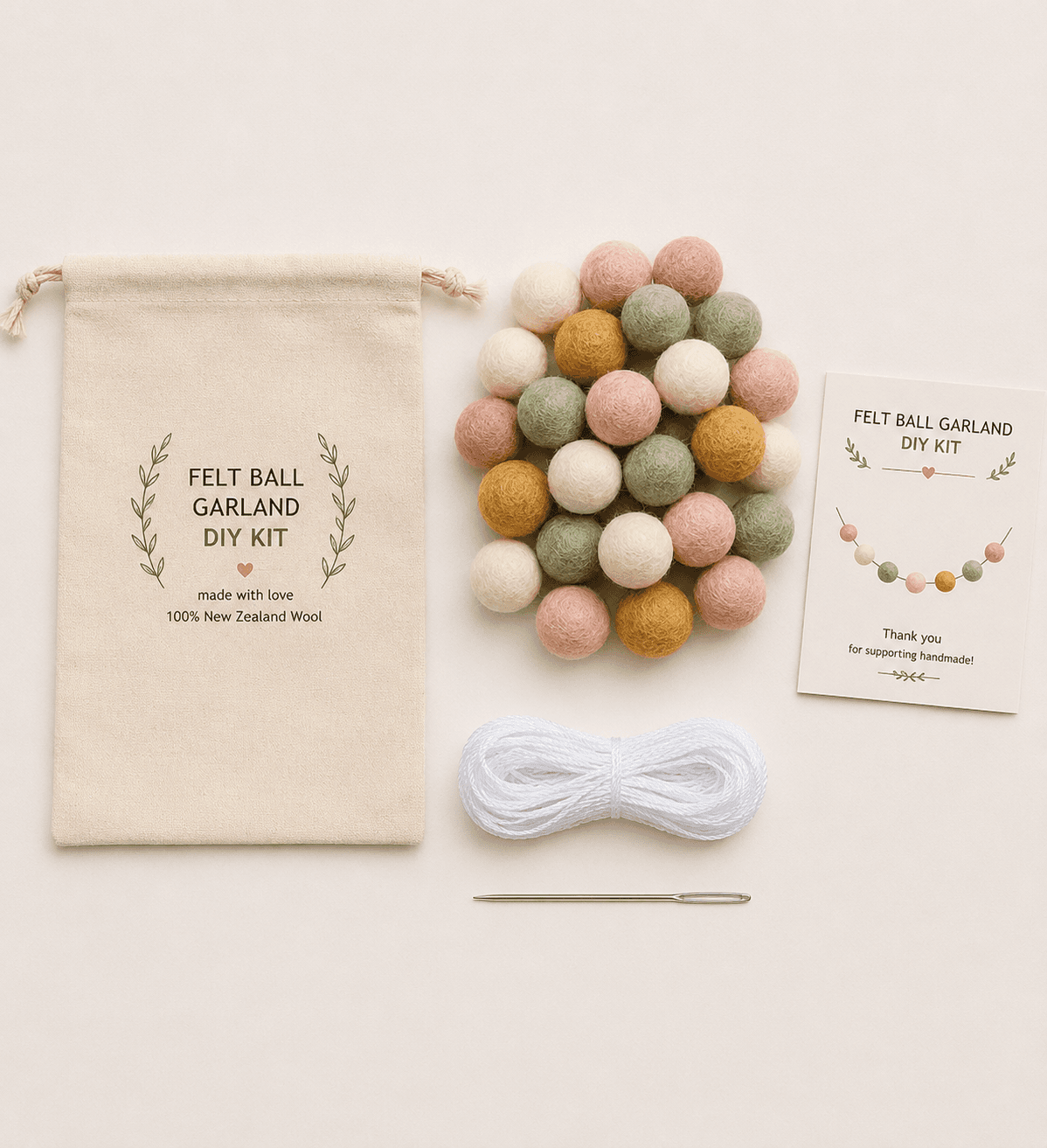 Felt Ball Garland DIY Kit - Handmade Felt Product from Nepal