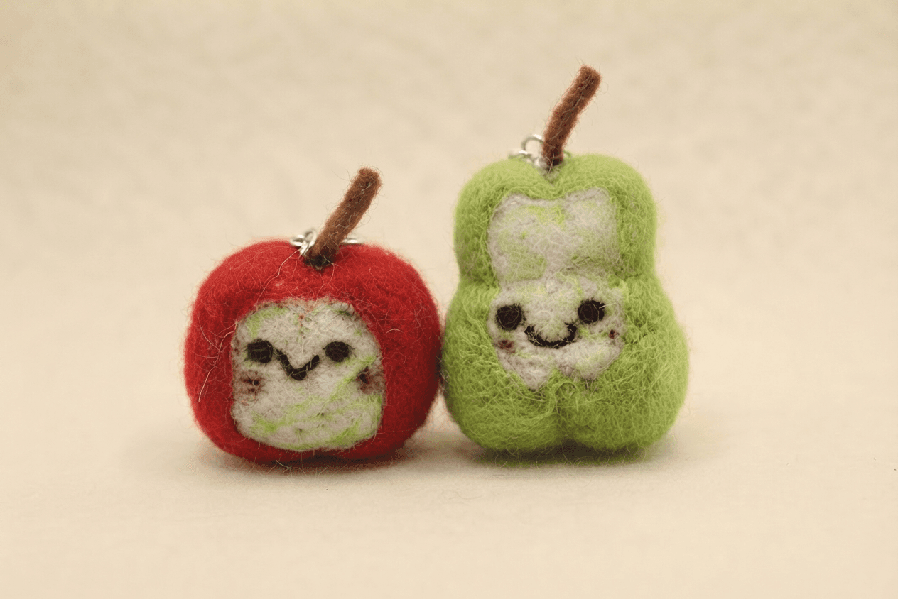 Felt vegi & Fruit Keychains - Handmade Felt Product from Nepal