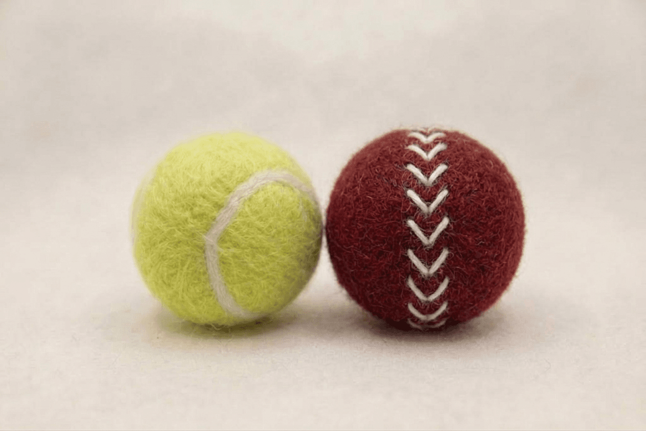 Sports Ball (Tennis Ball & Cricket Ball) - Handmade Felt Product from Nepal