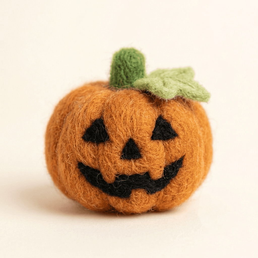Felt Halloween Pumpkin Décor - Handmade Felt Product from Nepal
