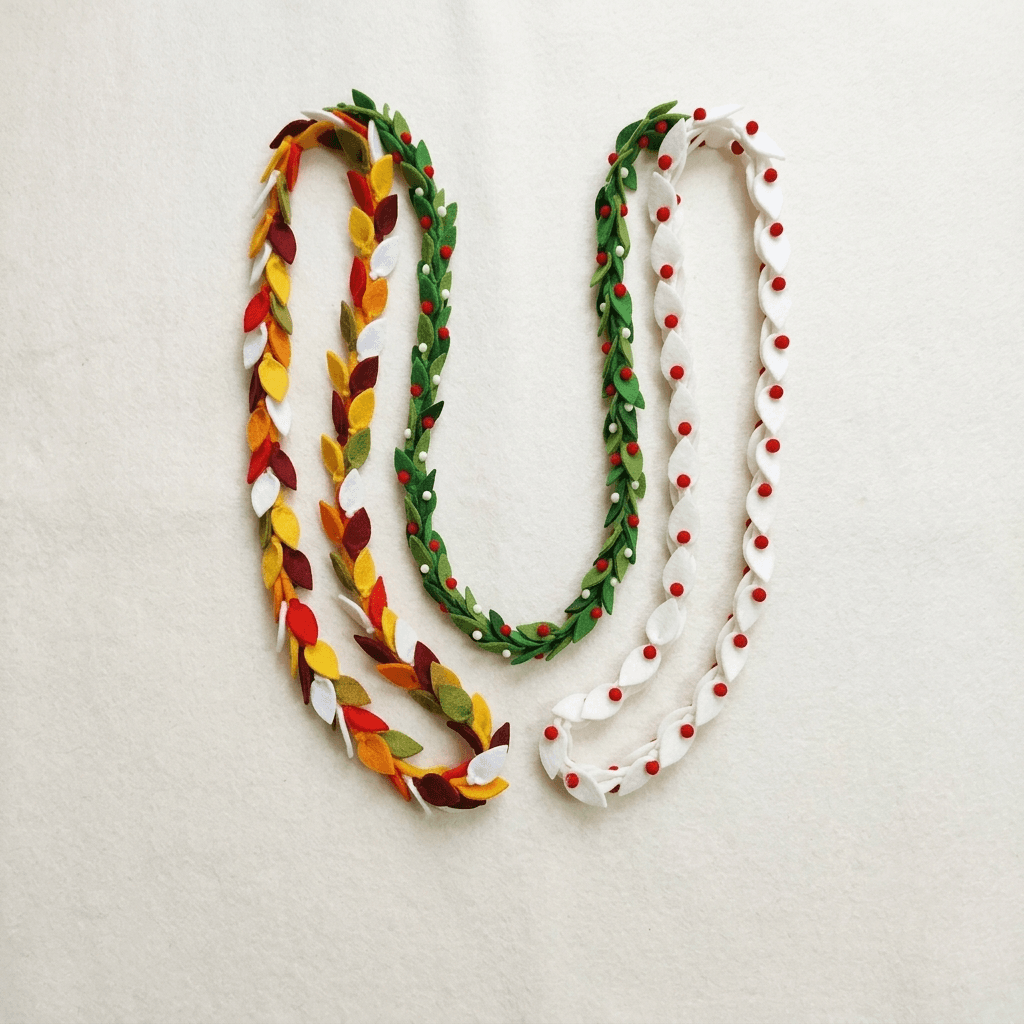 Artisanal Felt Autumn Leaf Garland - Handmade Felt Product from Nepal