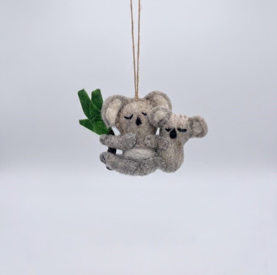 Koala Hanging Ornament - Handmade Felt Product from Nepal