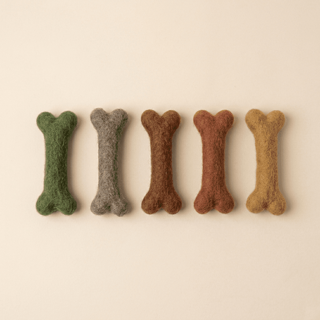 Felt Dog Bone Toy - Handmade Felt Product from Nepal