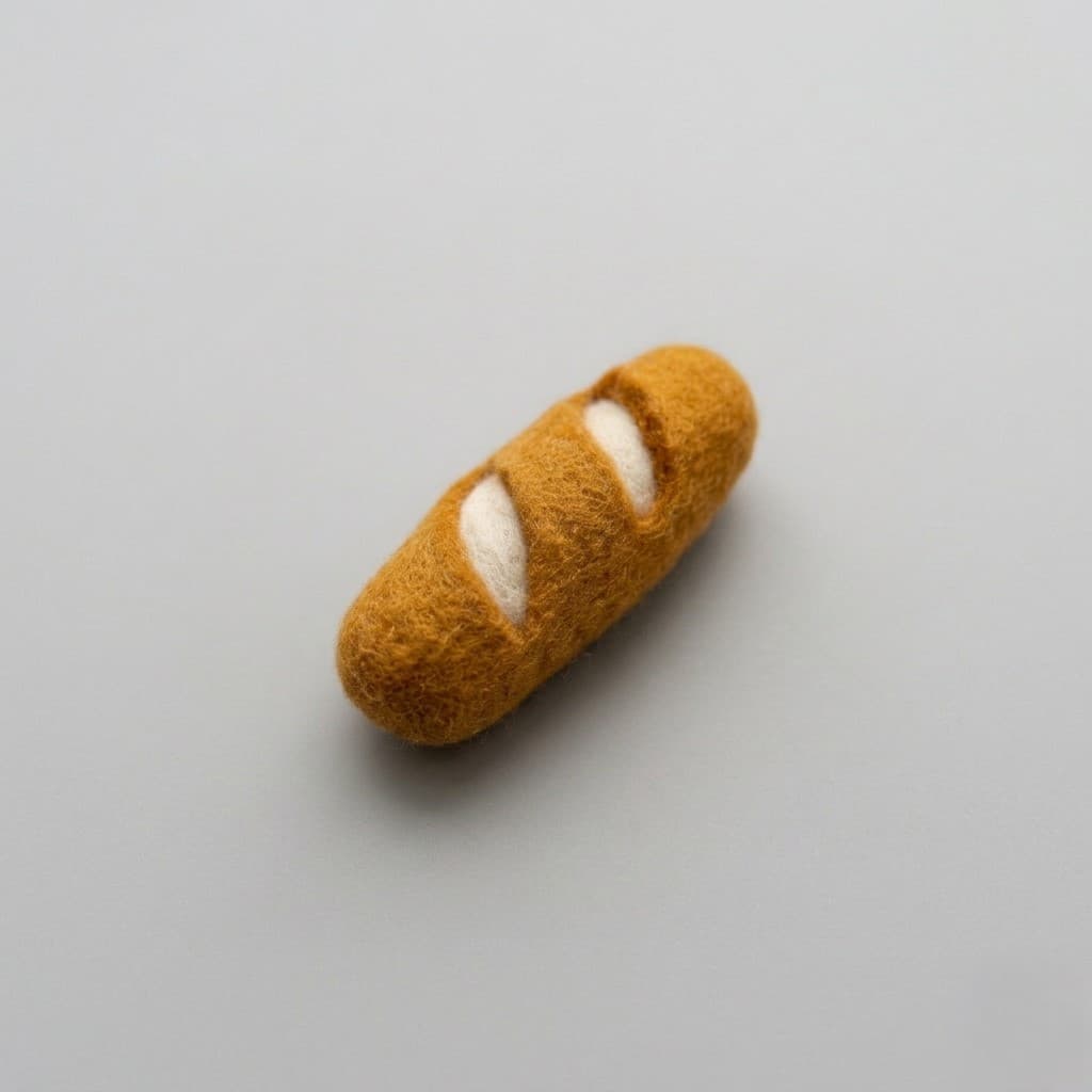 Mini Baguette Bread Play Food - Handmade Felt Product from Nepal