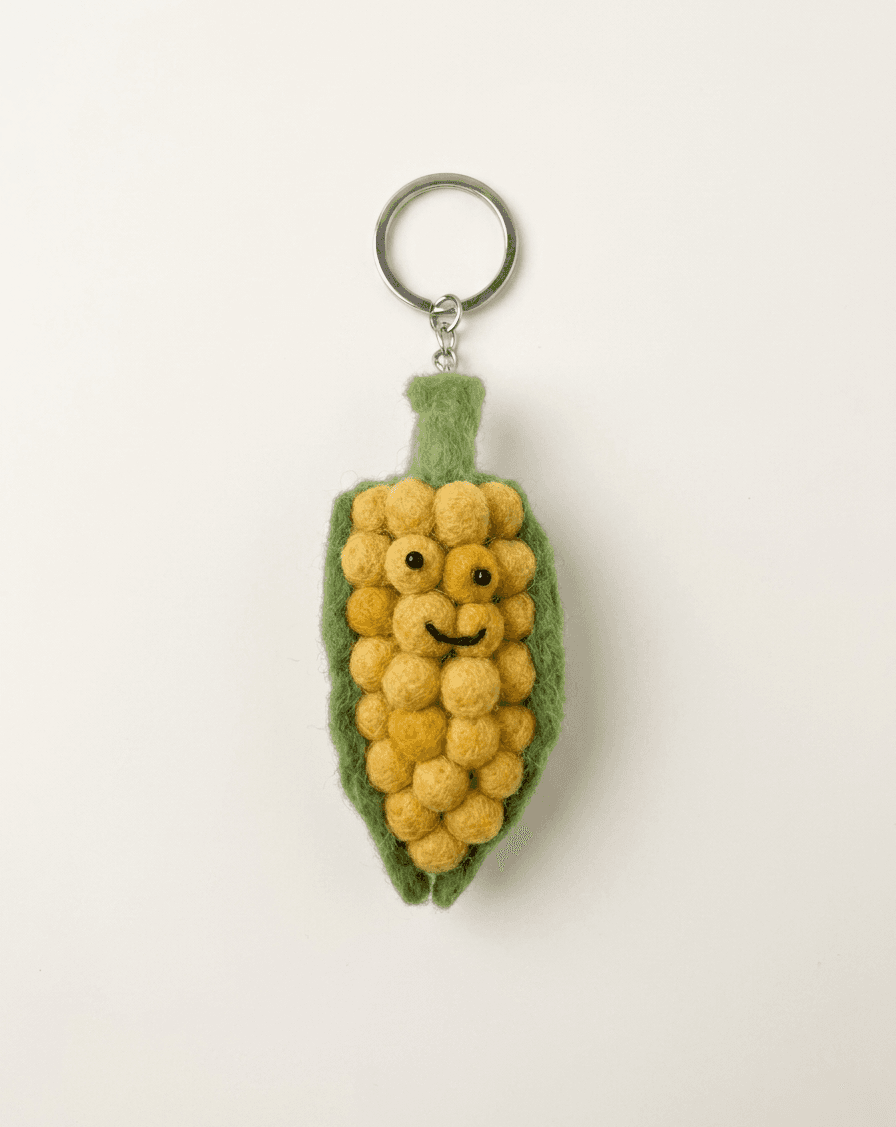 Corn Keychain - Handmade Felt Product from Nepal