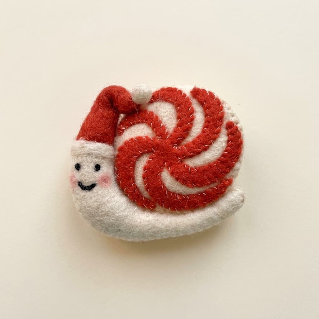 Snail Christmas Hanging Ornament - Handmade Felt Product from Nepal