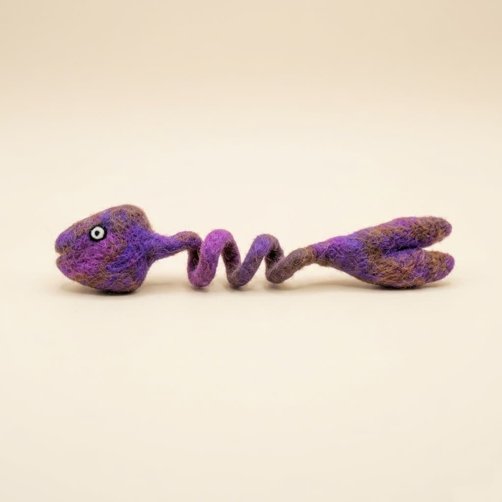 Spiral Fish Figurine - Handmade Felt Product from Nepal