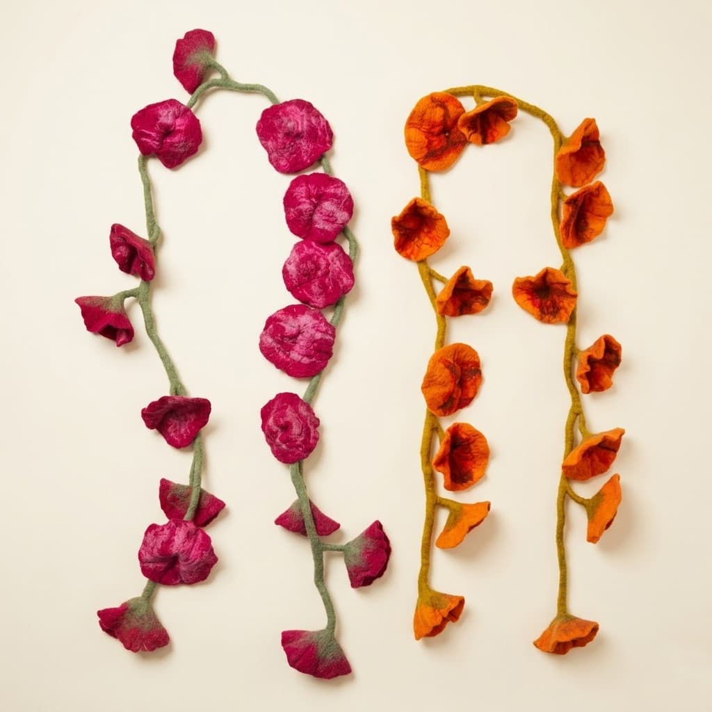 Felt Hanging Flower Garland - Handmade Felt Product from Nepal