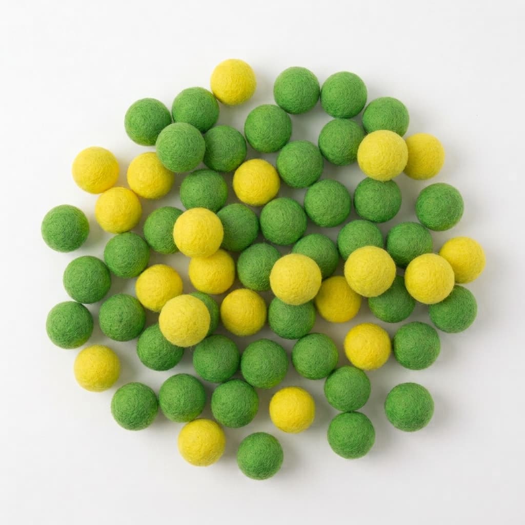 2 cm Felt Balls Assorted Set (50 Pieces) - Handmade Felt Product from Nepal