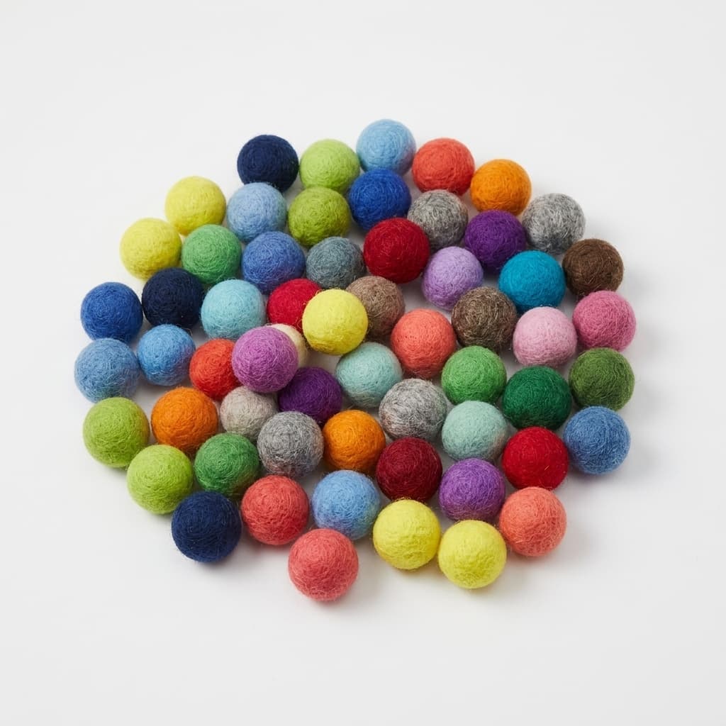 Felt Ball mixed multicolored Set (50 Pieces) - Handmade Felt Product from Nepal
