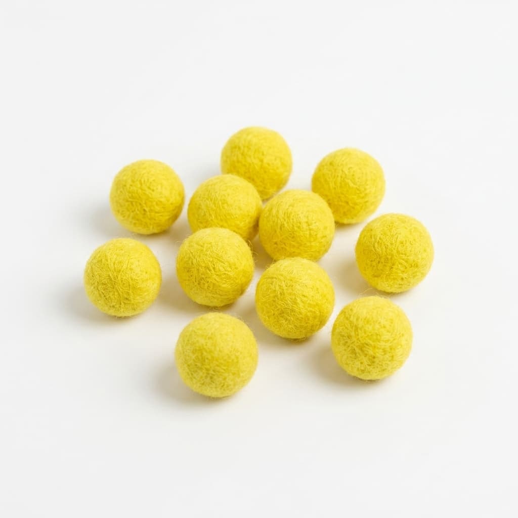 Felt Balls Yellow Set (10 Pieces) - Handmade Felt Product from Nepal
