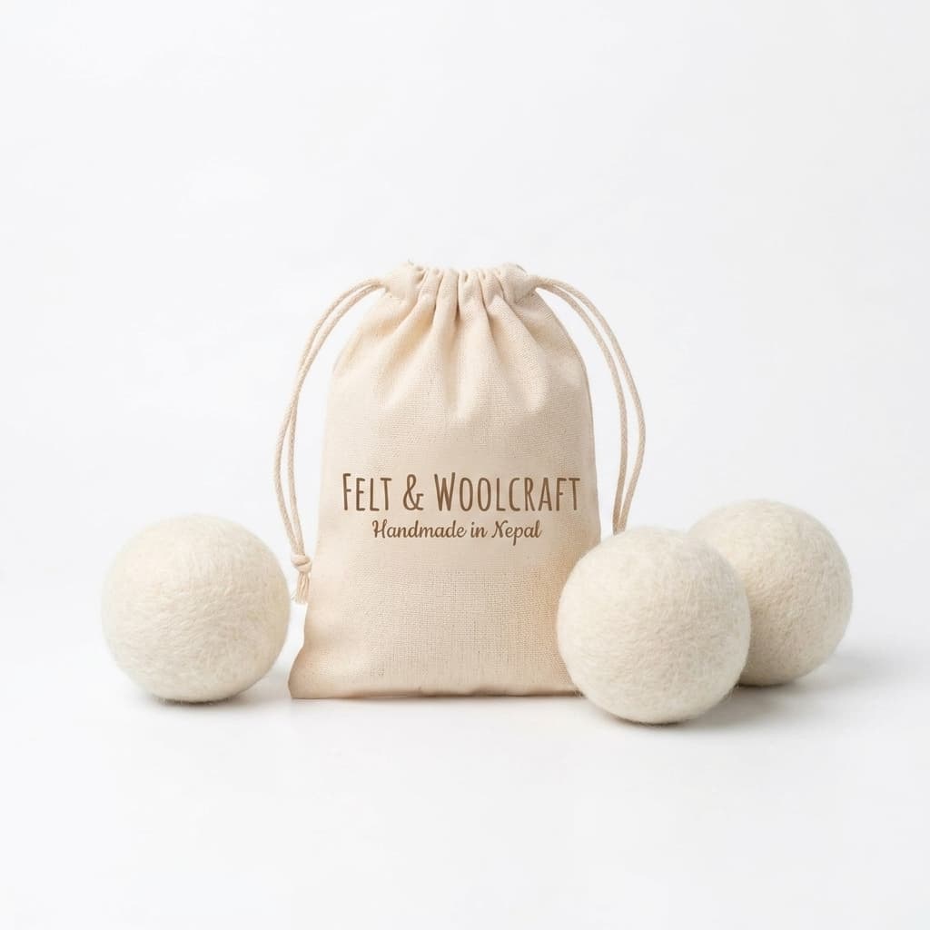 Felt Dryer Balls (Set of 3) - Handmade Felt Product from Nepal