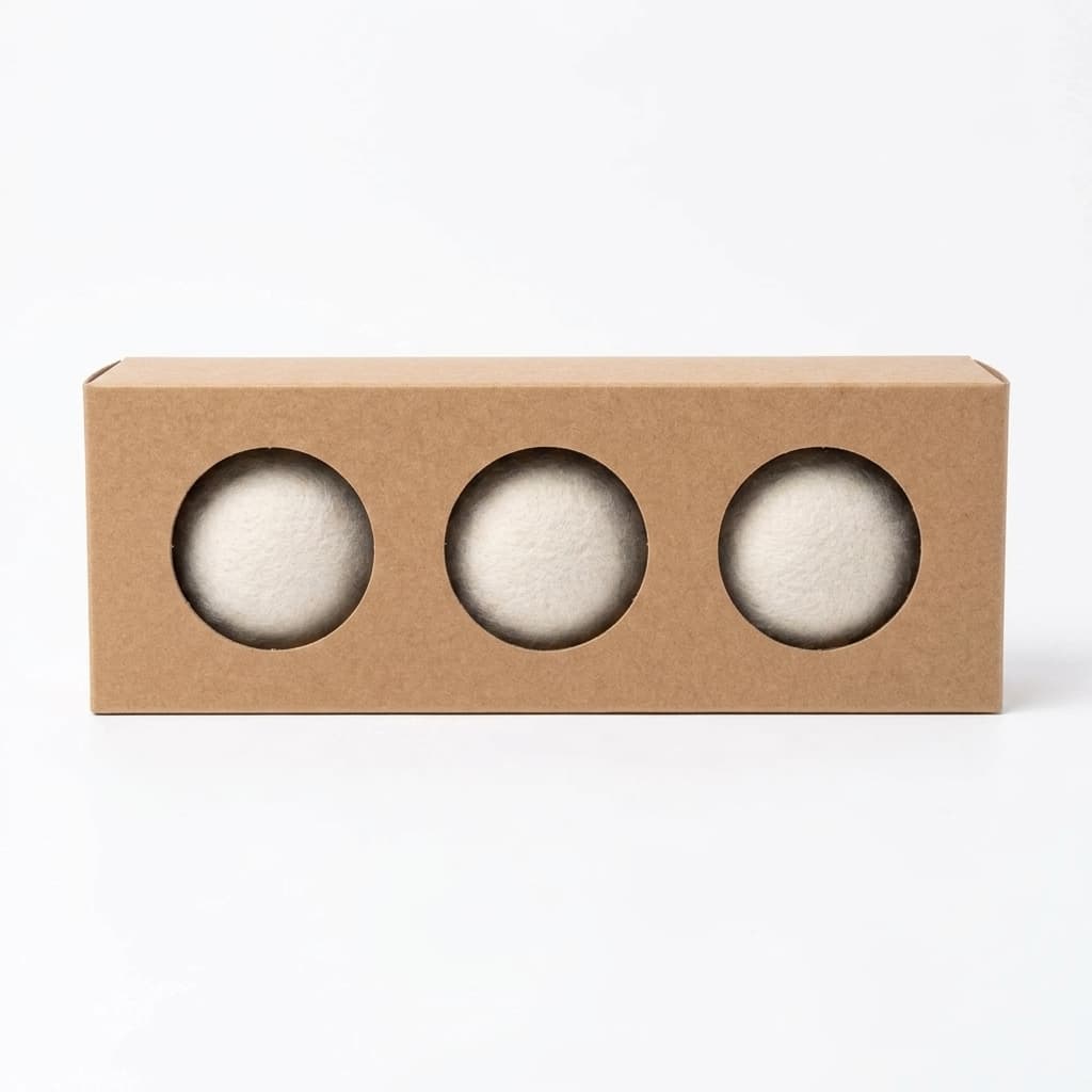 Felt Dryer Balls Set in Kraft Box (3 Pieces) - Handmade Felt Product from Nepal