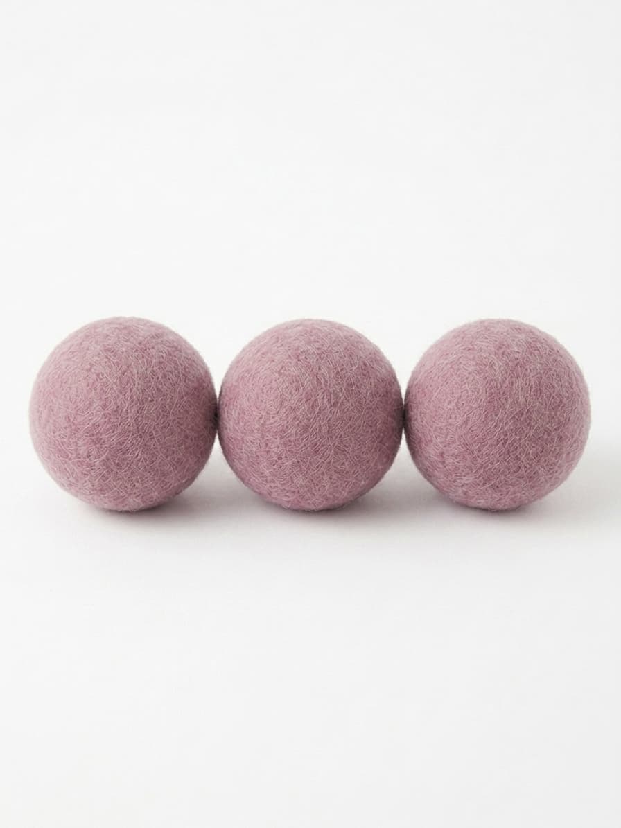 Pink Dryer Balls Set (3 Pieces) - Handmade Felt Product from Nepal