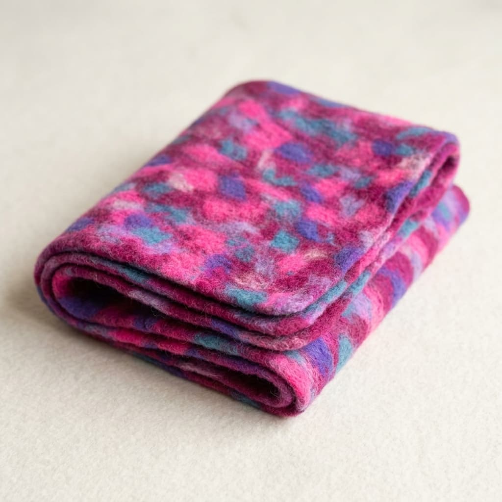 Multi-Color Tie-Dye Mat - Handmade Felt Product from Nepal