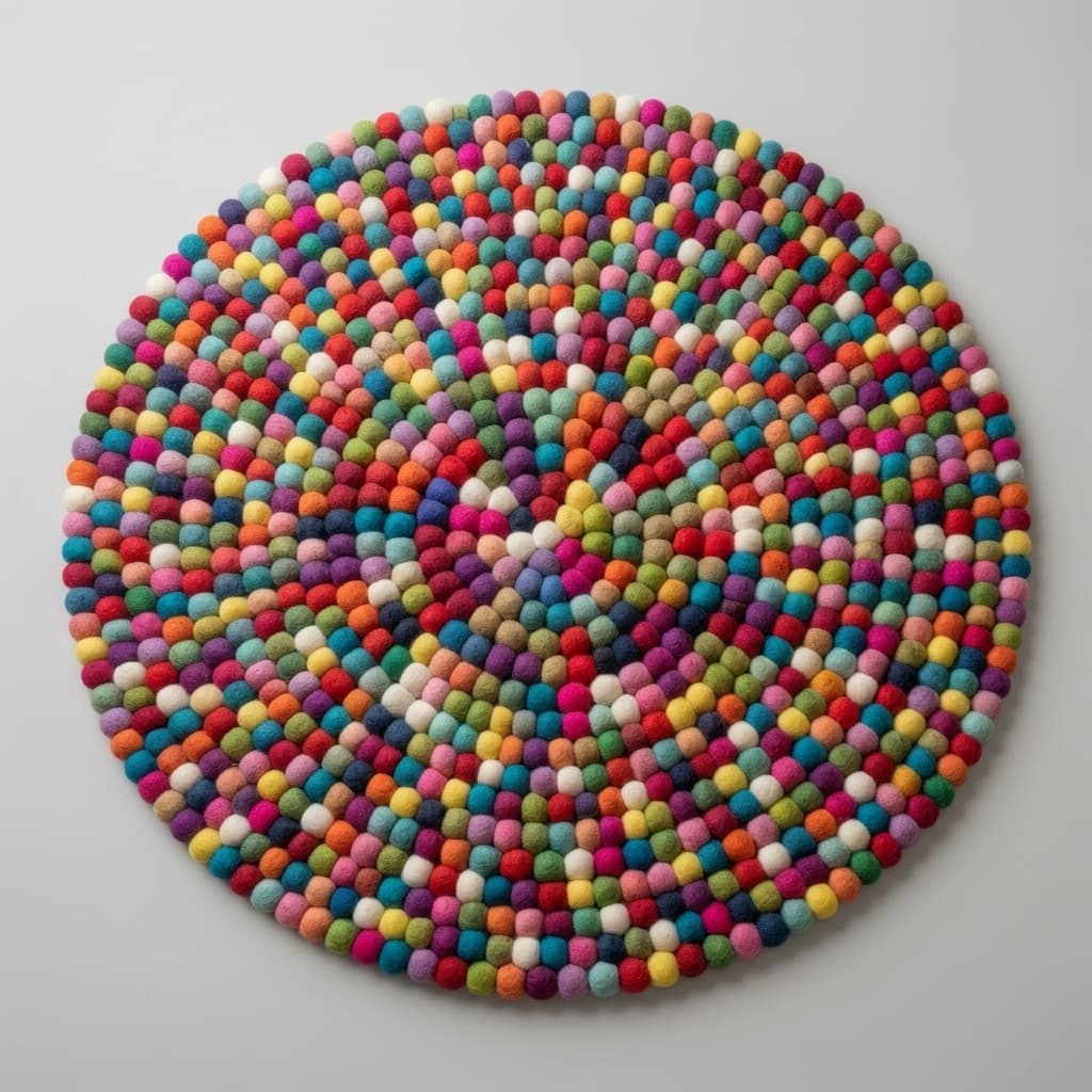Round Rug - Handmade Felt Product from Nepal