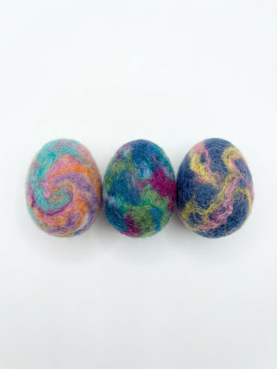 Handcrafted Felt Tie-Dye Egg - Handmade Felt Product from Nepal