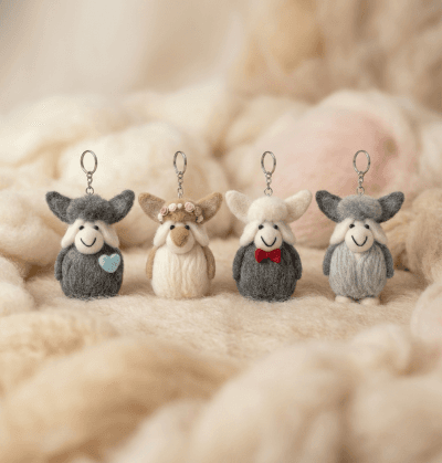 Himalayan Heart" Hand-Felted Yak Keychain