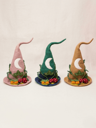 Hand-Felted "Celestial Harvest" Whimsical Wool Hat