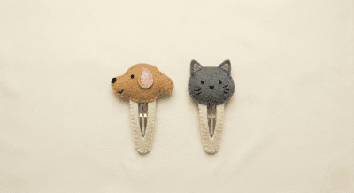 Felt Animal Hair Clips