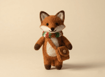 Woodland Fox with Scarf and Satchel