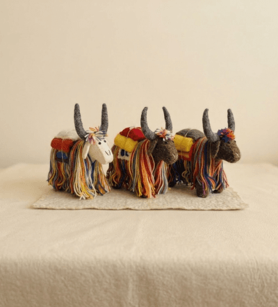 Colorful Tibetan-Style Yak with Pack Saddle